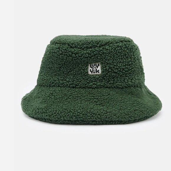 Lucy & Yak Travis - Borg Fleece Bucket Hat in Pine Green Size S/M - Picture 7 of 7